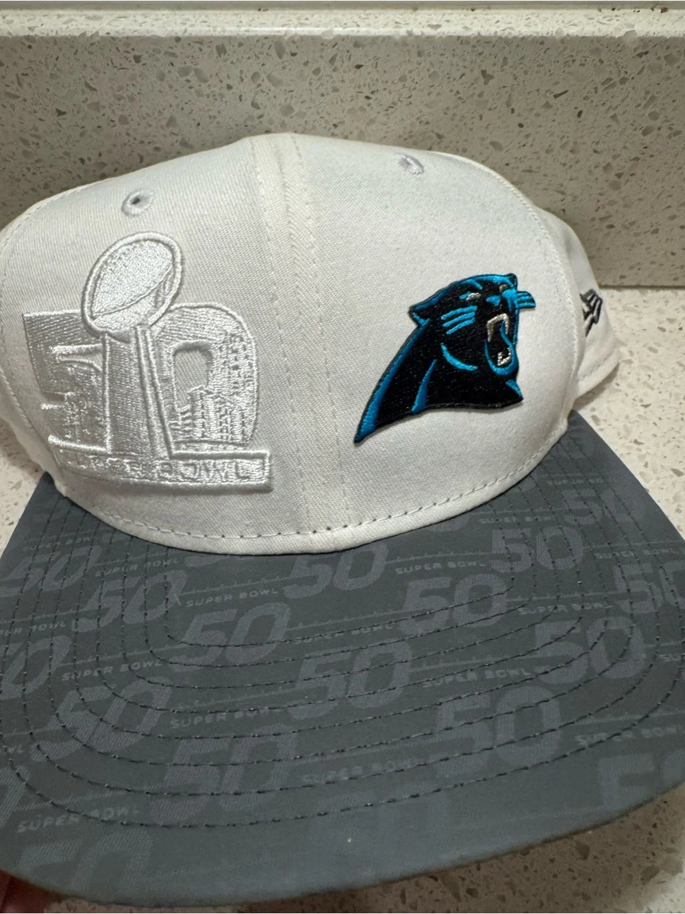 New Era Carolina Panthers Super Bowl 50 On-Field Snapback OSFM Hat 9Fifty